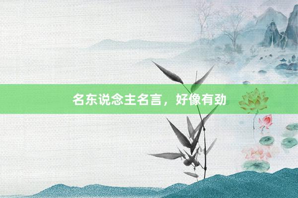 名东说念主名言，好像有劲